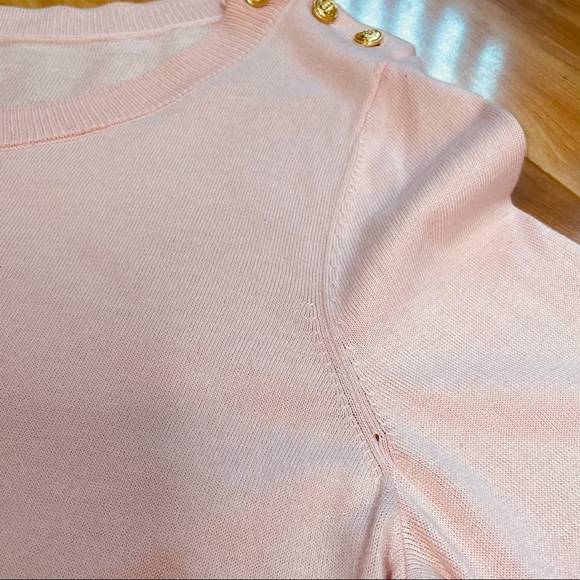Talbots Long Sleeve Scoop Neck Blouse Pink L - Picture 13 of 14
